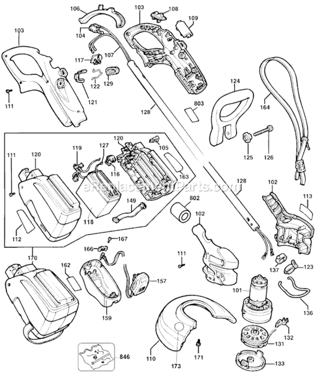 Page A Diagram and Parts List for CST1000 Type 2 Black and Decker Trimmer